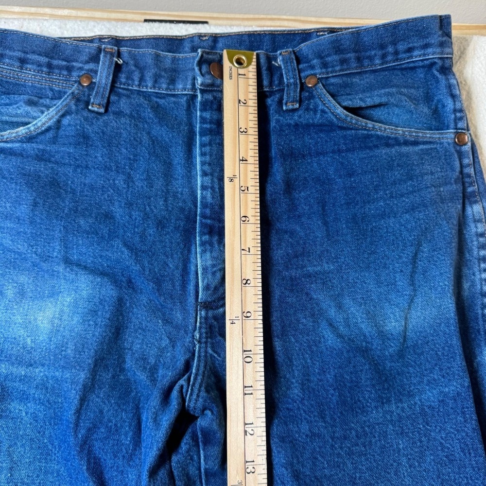 Wrangler Straight Leg Jeans Mens 34x34 Blue Good Vintage 936PWD Denim Pants - Picture 6 of 12